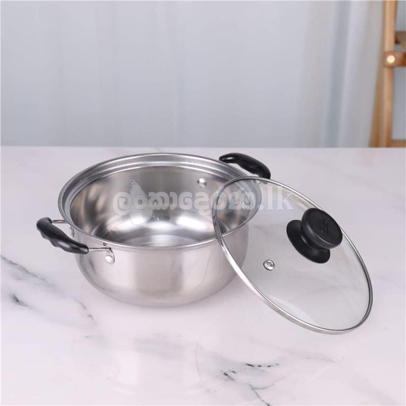 5pcs Stainless Steel Cookware Set with Glass Lid