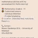 O/L Maths(Grade 6-11)-Individual/Home Visits