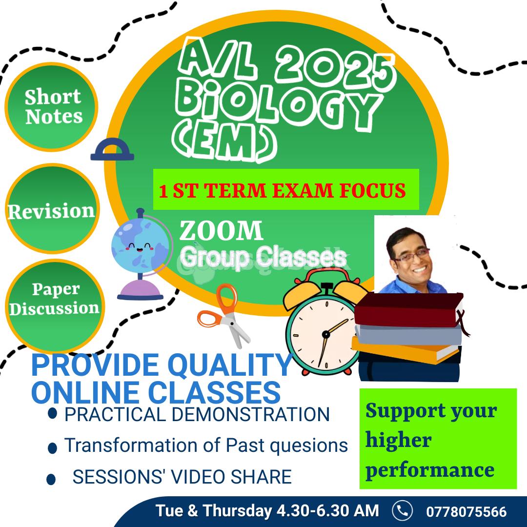 A/L Biology English medium online classes