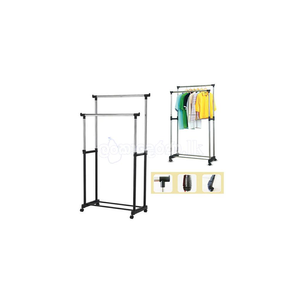 Double Pole Telescopic Clothes-rack