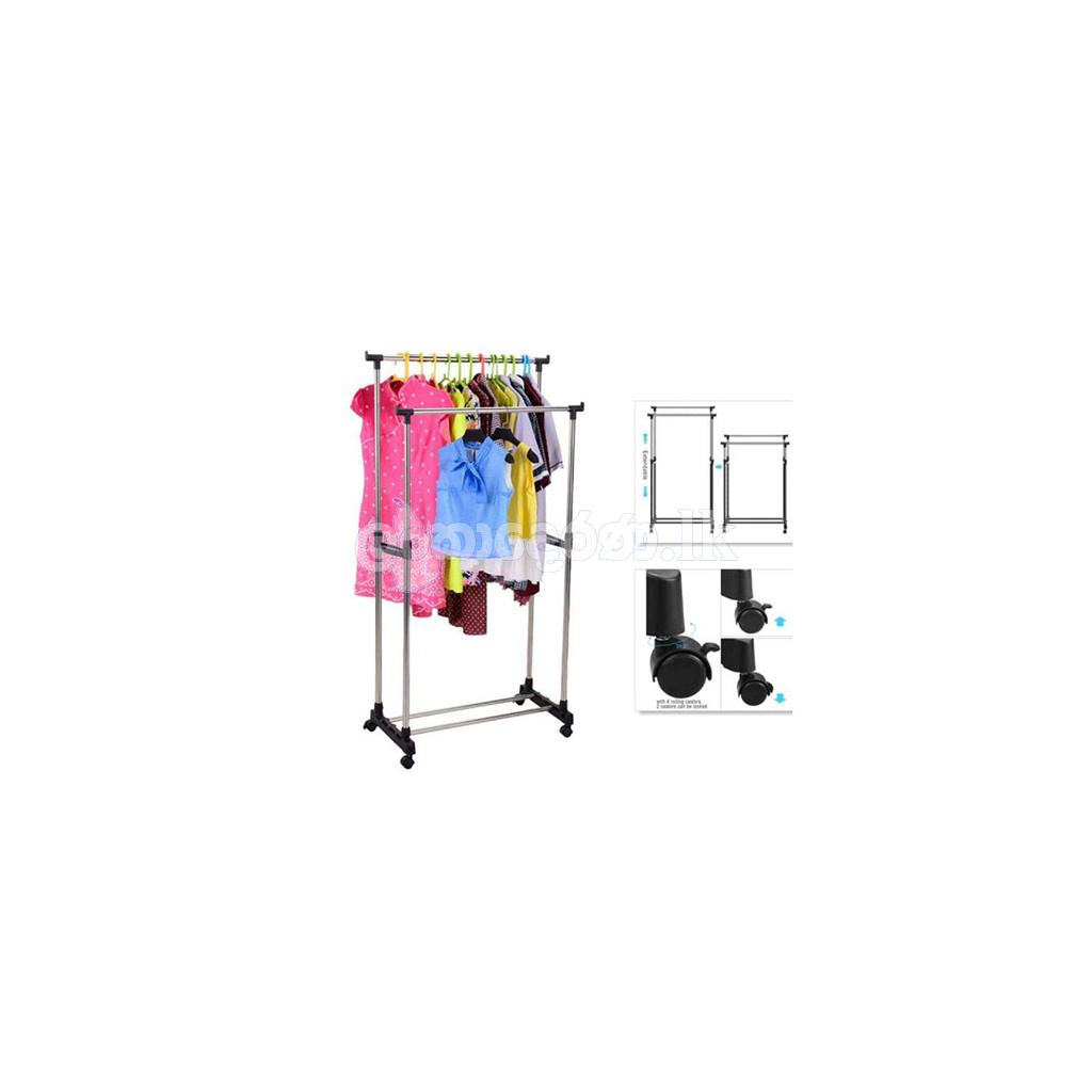 Double Pole Telescopic Clothes-rack