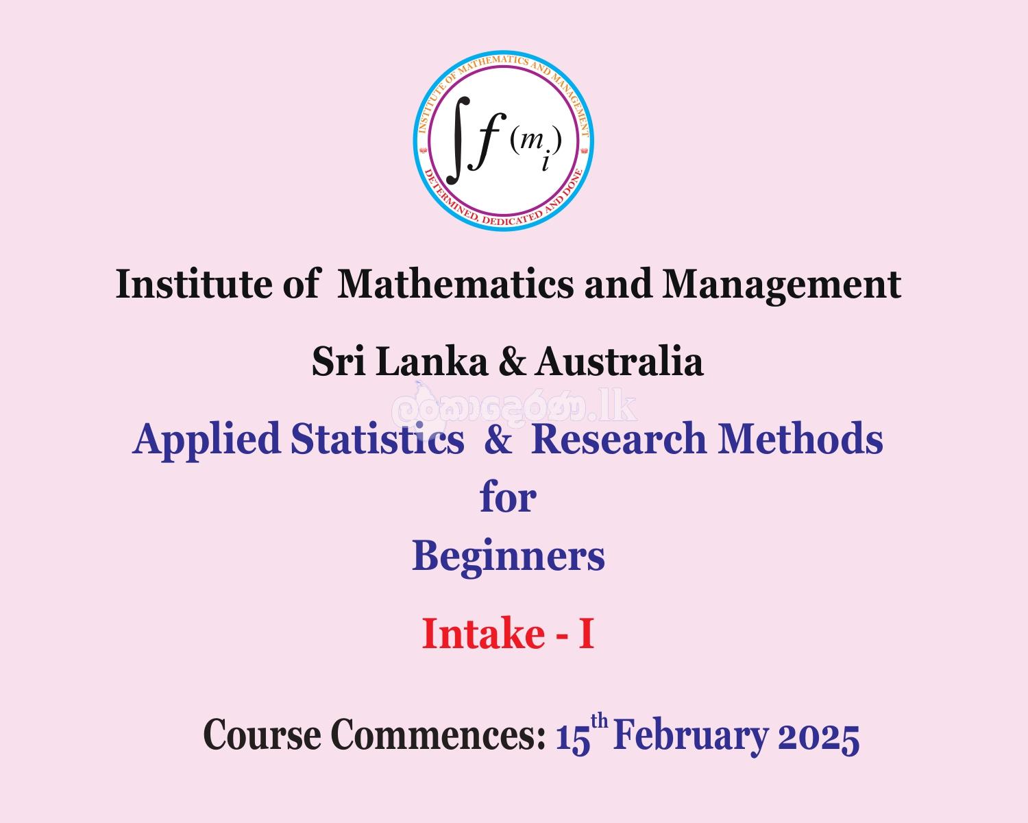 Applied Statistics and Research Methods for beginners