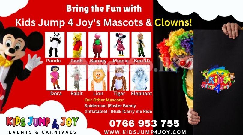 Bring the Fun with Kids Jump 4 Joy’s Mascots & Clowns!