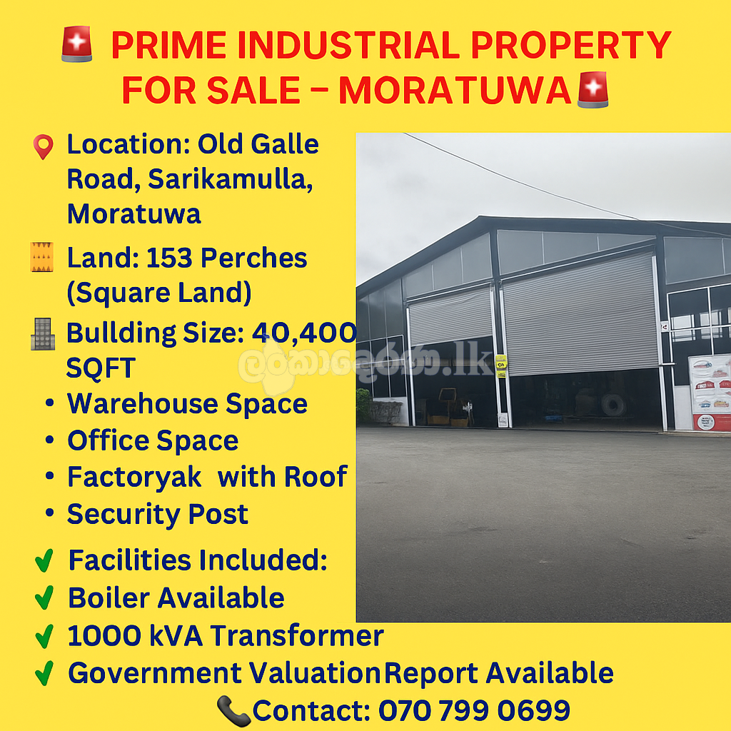 Warehouse for sale in Panadura