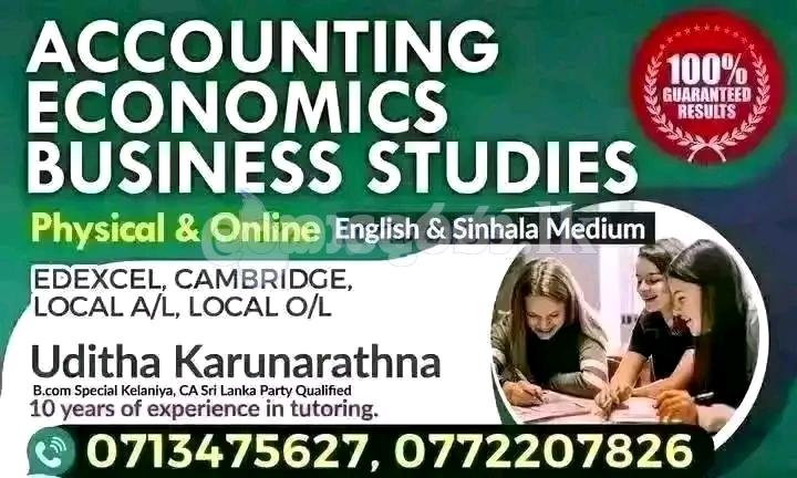 Accounting Economics edexcel cambridge Local AL and OL commerce