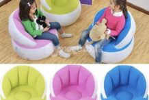 Kids inflatable sofa chair with backrest & Foot Air Pump with Hose