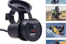 Motorcycle Mobile Phone Charger 12v Waterproof Single USB with Switch Charger