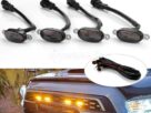 4PCS Car LED Front Grill Lights External Grill Lamp Smoke Amber Light Replacement Car Accessories