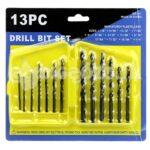 13Pc 1.5-6.5mm Round Shank Twist Drill Bit Set Titanium Coated HSS Bit Woodworking Metal Tools