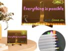 Acrylic LED Writing Message Board Dry Erase Board Arts Doodle Notepad w/Light up