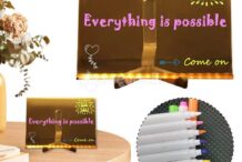 Acrylic LED Writing Message Board Dry Erase Board Arts Doodle Notepad w/Light up