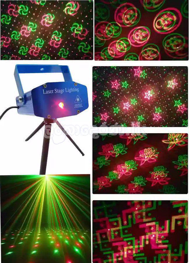 Mini Laser Projector Stage Lighting Sound Activated Laser for Party and DJ Multicolor (Design Pattern)
