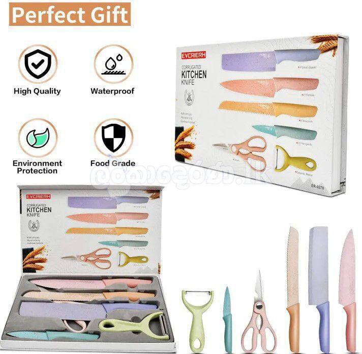 Corrugated 6pcs Kitchen Knife Set