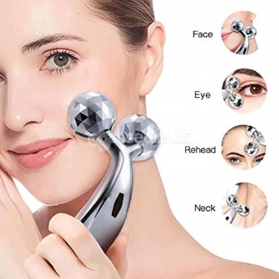 3D Manual Roller Face Body Massager with 2 Wheels Facial Slimming Tightening Skin Handheld 3D Roller Equipment